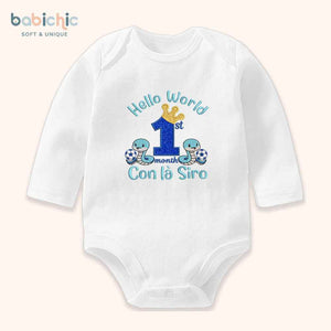 Quà tặng sơ sinh cá nhân hóa cho bé trai – Bodysuit thêu tên “Con là Siro”, hình rắn