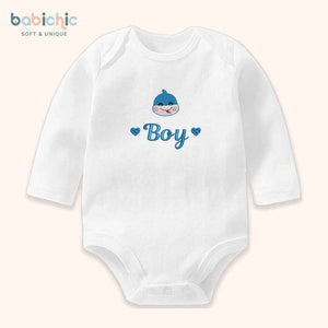 Set quà thêu tên cho bé trai - Boy - Cotton Organic, Hình Thêu Tối Giản, Xanh Dương, Quà Đầy Tháng Cá Nhân Hóa Cho Bé Trai