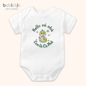 Set quà thêu tên cho bé trai - Cà Phê - Cotton Organic, Hình Rắn 2025, Xanh Lá, Quà Đầy Tháng Bé Trai Thêu Tên Cá Nhân