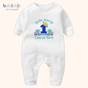 Quà tặng sơ sinh cá nhân hóa cho bé trai – Bodysuit thêu tên “Con là Siro”, hình rắn