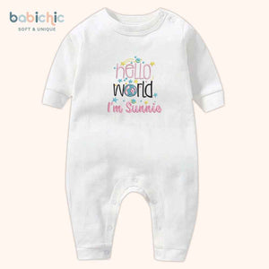 Set quà đầy tháng cá nhân hóa cho bé gái “I'm Sunnie” – thêu mặt trời & địa cầu dễ thương