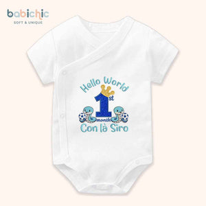 Quà tặng sơ sinh cá nhân hóa cho bé trai – Bodysuit thêu tên “Con là Siro”, hình rắn
